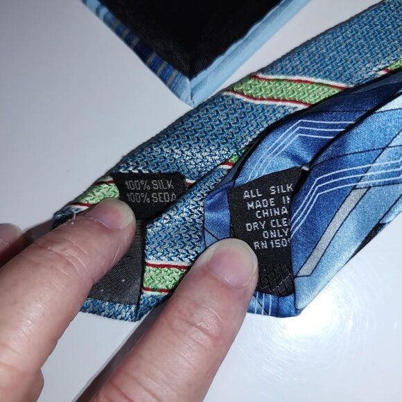 7 Vintage Silk Ties Stafford-Arrow, etc (1 has a small Stain) 6 Good Condition. - Picture 12 of 15